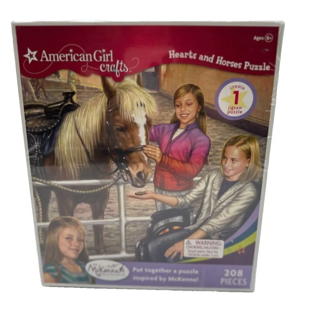 Rare HTF American Girl McKenna Hearts & Horses Puzzle 2012- 208 Pieces Complete